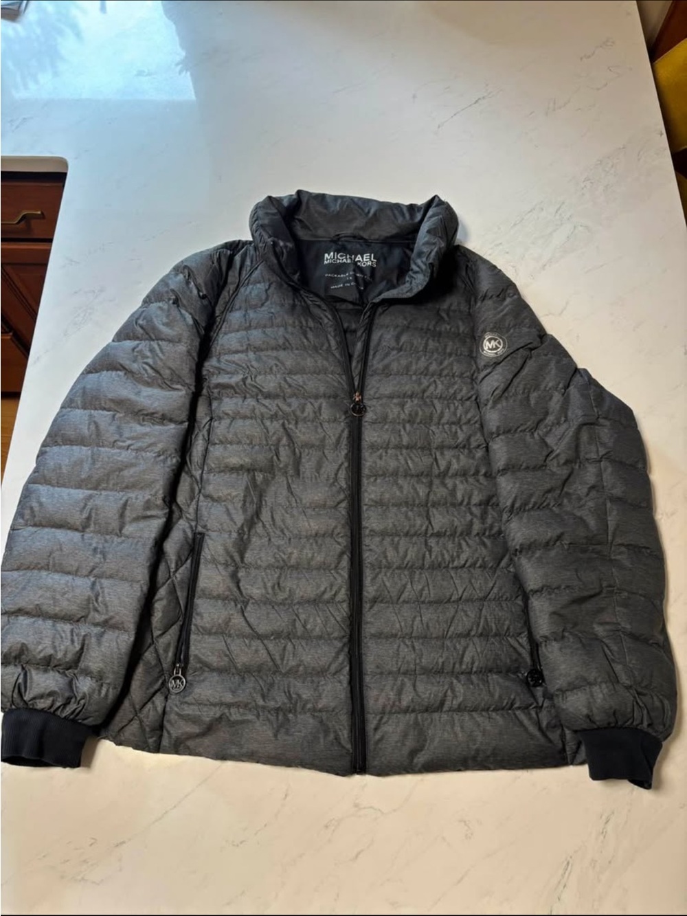 Michael Kors Men's Quilted Puffer Jacket - Charcoal Gray